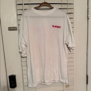 PLAYBOY White Tee with Pink Logo